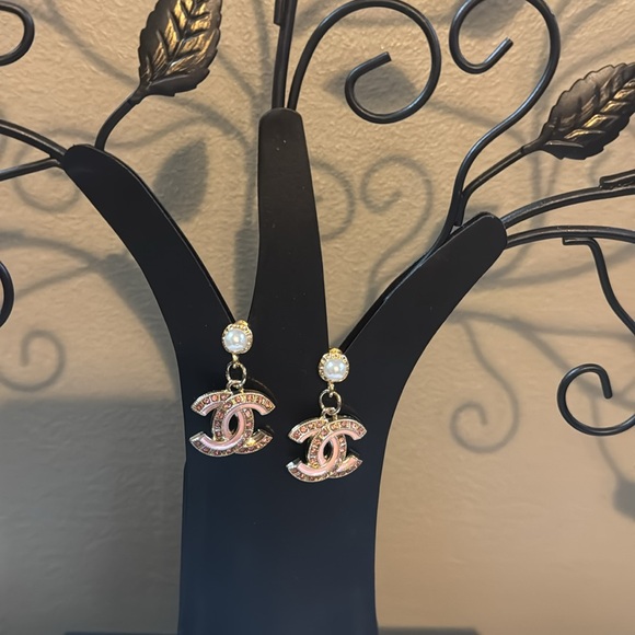 Pink Zipper Pull Charm Earrings With Stamp On Back - Picture 2 of 6